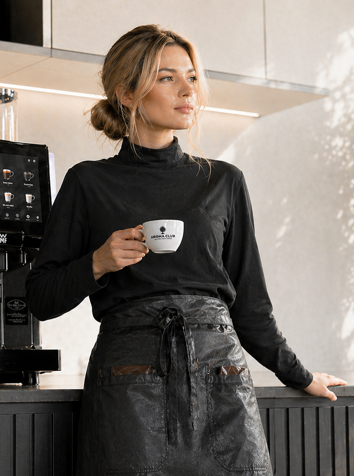 Spécialiste Aroma Club avec un café